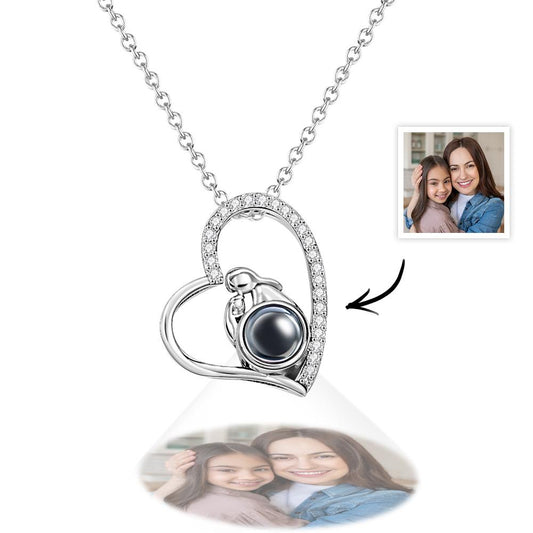 Personalized Heart Diamond Photo Projection Charm
