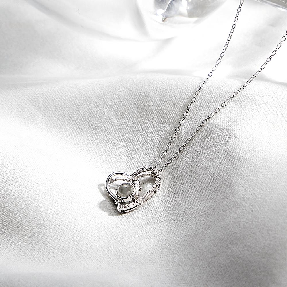 Personalized Heart Diamond Photo Projection Charm