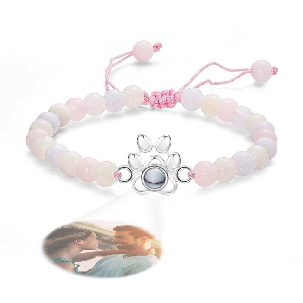 Pet's Paw - Personalized Dog Photo Projection Beads Bracelet With Pet Claw