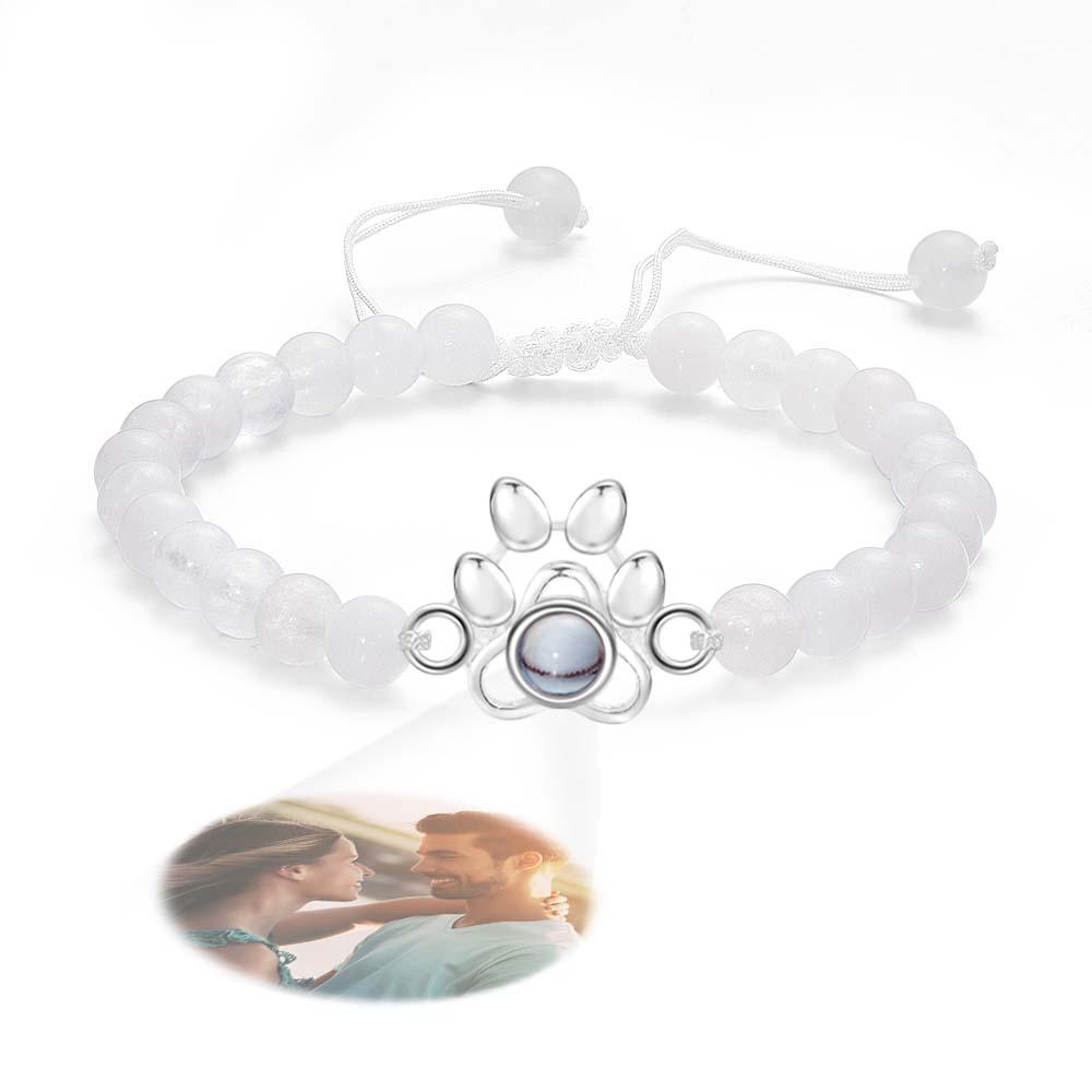 Pet's Paw - Personalized Dog Photo Projection Beads Bracelet With Pet Claw