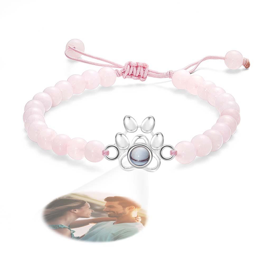 Pet's Paw - Personalized Dog Photo Projection Beads Bracelet With Pet Claw