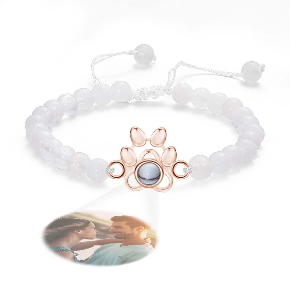 Pet's Paw - Personalized Dog Photo Projection Beads Bracelet With Pet Claw