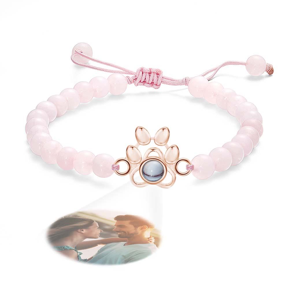 Pet's Paw - Personalized Dog Photo Projection Beads Bracelet With Pet Claw