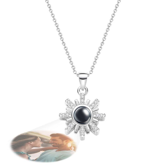 Personalized Sun Flower Diamond Photo Projection Charm