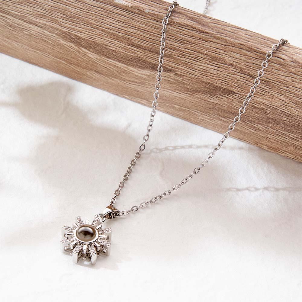 Personalized Sun Flower Diamond Photo Projection Charm