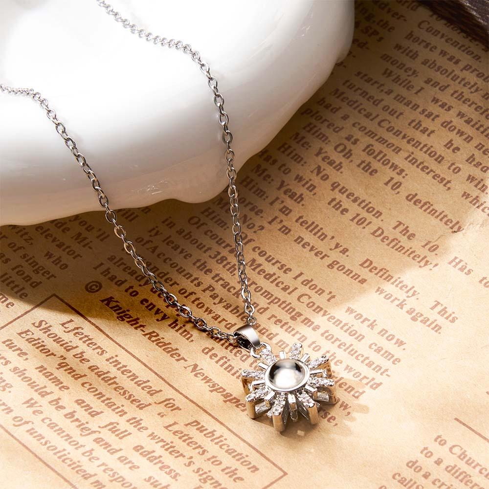 Personalized Sun Flower Diamond Photo Projection Charm