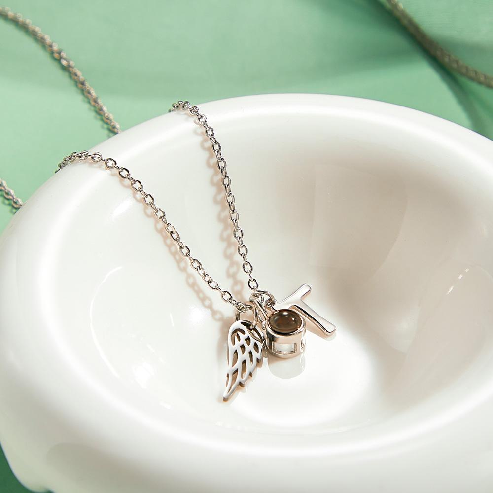 Personalized Wings Initials Projection Charm