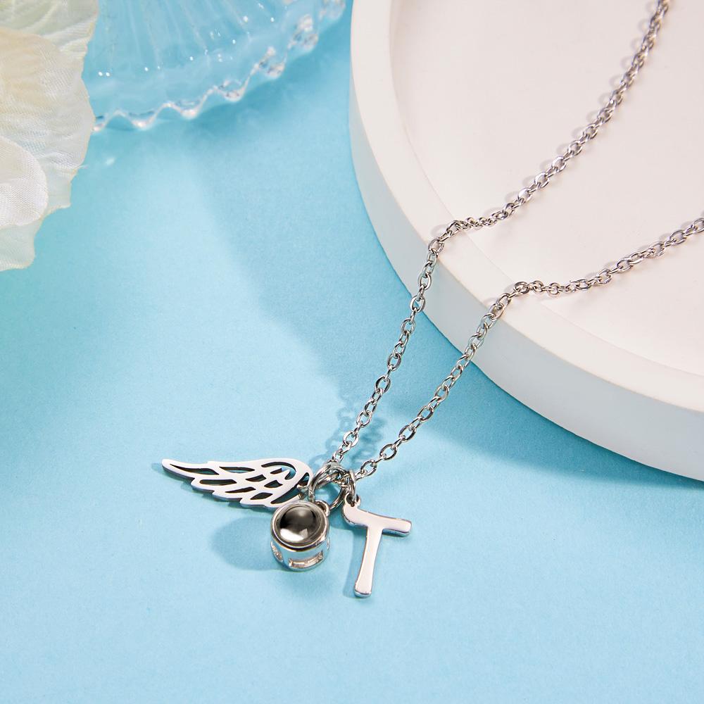 Personalized Wings Initials Projection Charm