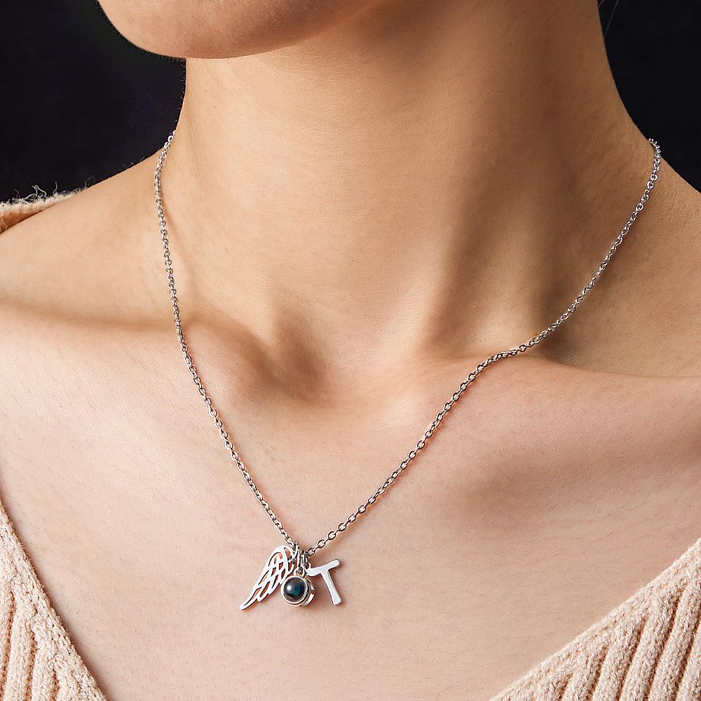 Personalized Wings Initials Projection Charm