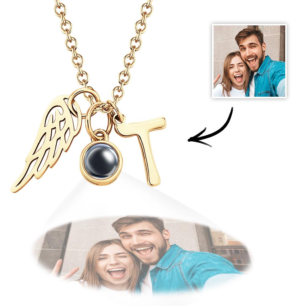 Personalized Wings Initials Projection Charm