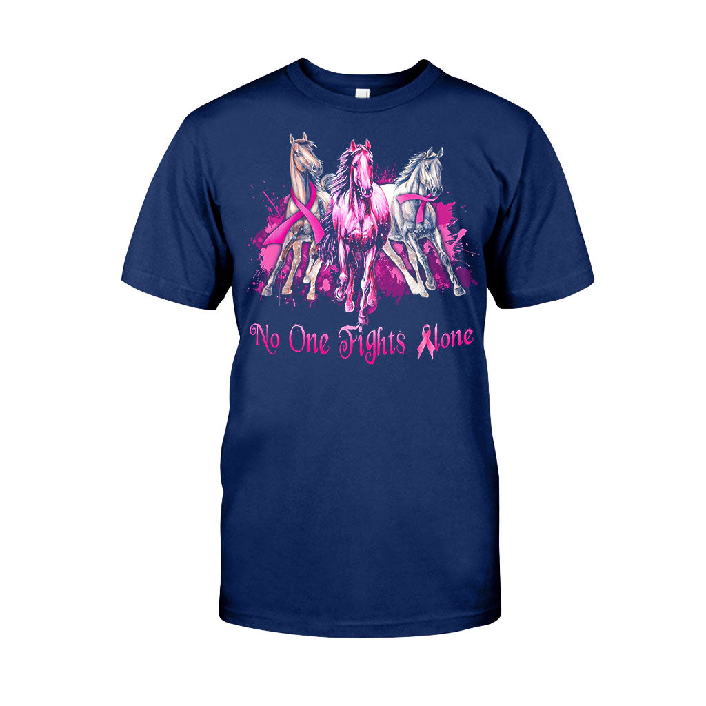 No One Fights Alone - Breast Cancer Awareness T-shirt And Hoodie 0721