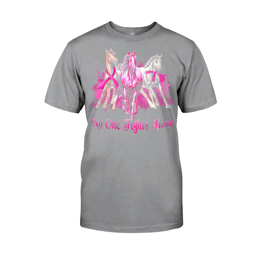 No One Fights Alone - Breast Cancer Awareness T-shirt And Hoodie 0721