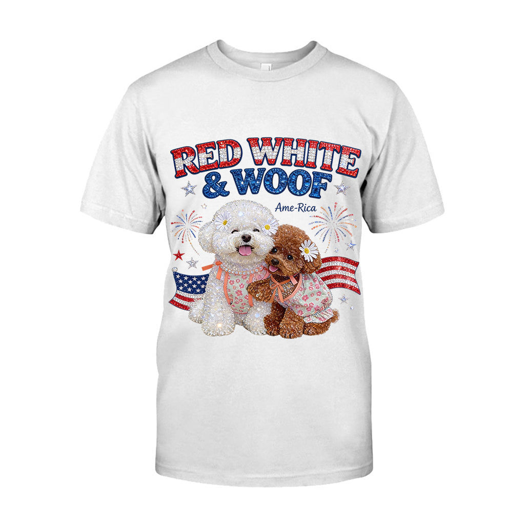 Red White Woof - Personalized Dog T-shirt And Hoodie