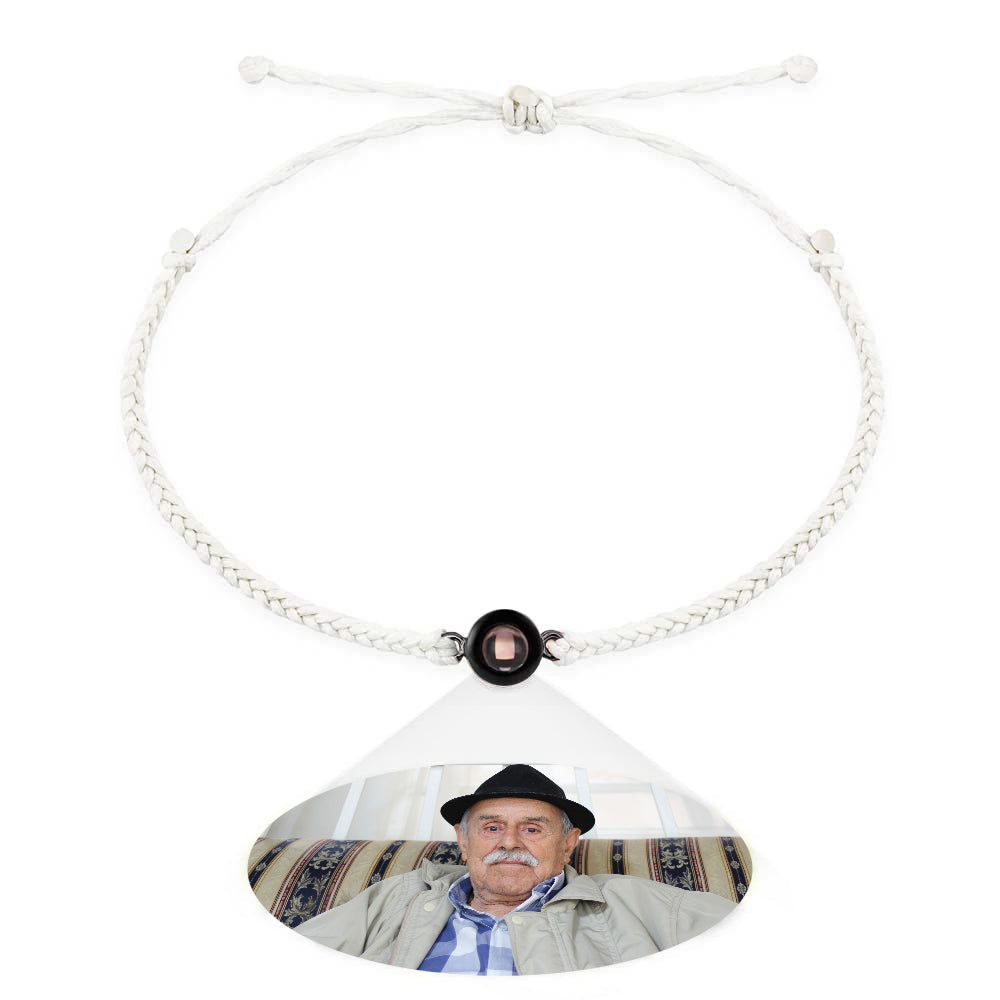 Personalized Braided Black Rope Photo Projection Charm