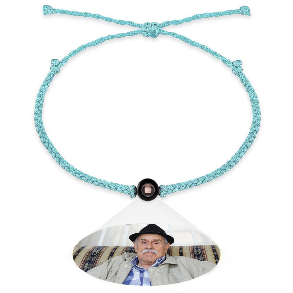 Personalized Braided Black Rope Photo Projection Charm