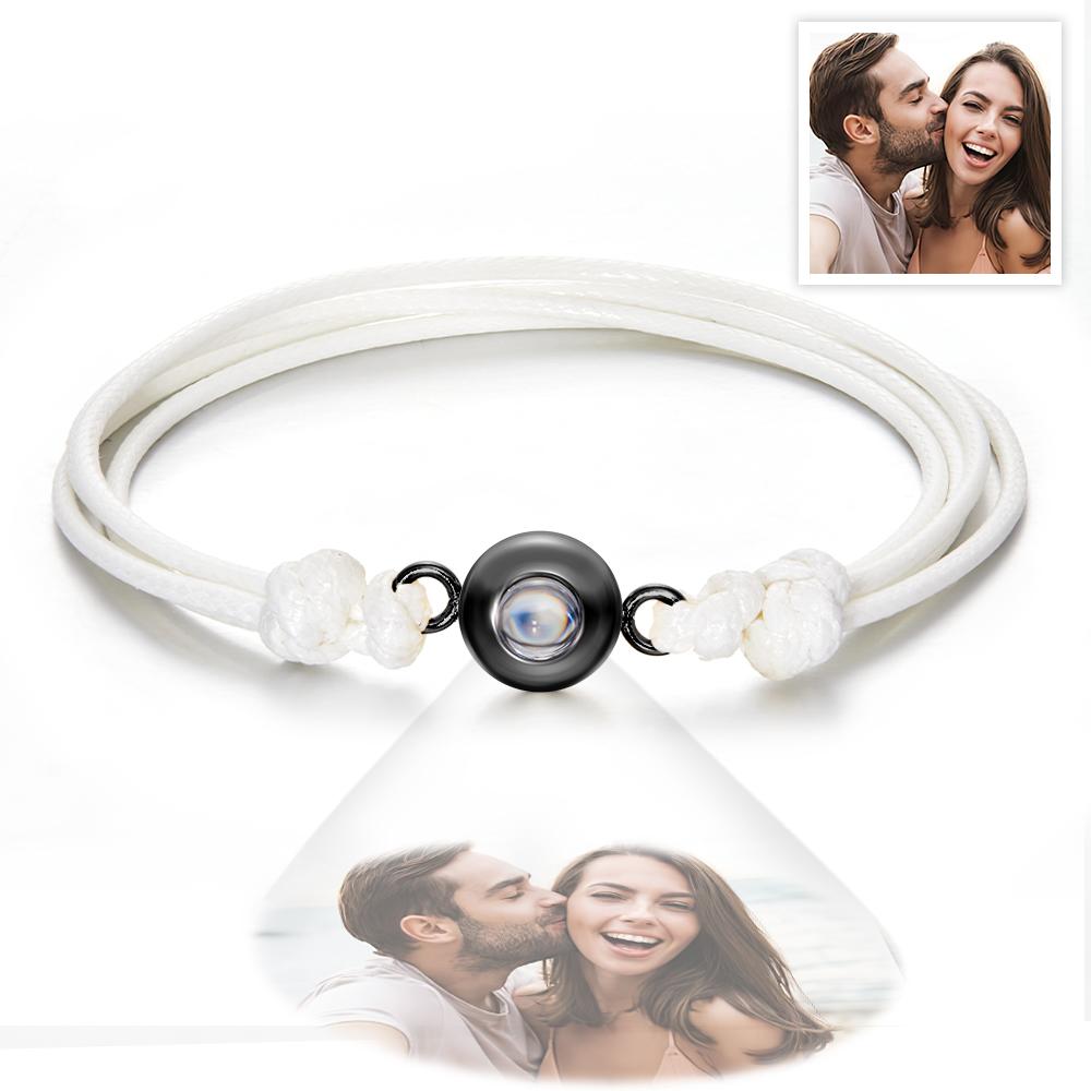 Weave Style Colorful Custom Projection Photo Charm - Personalized Projection Photo Bracelet