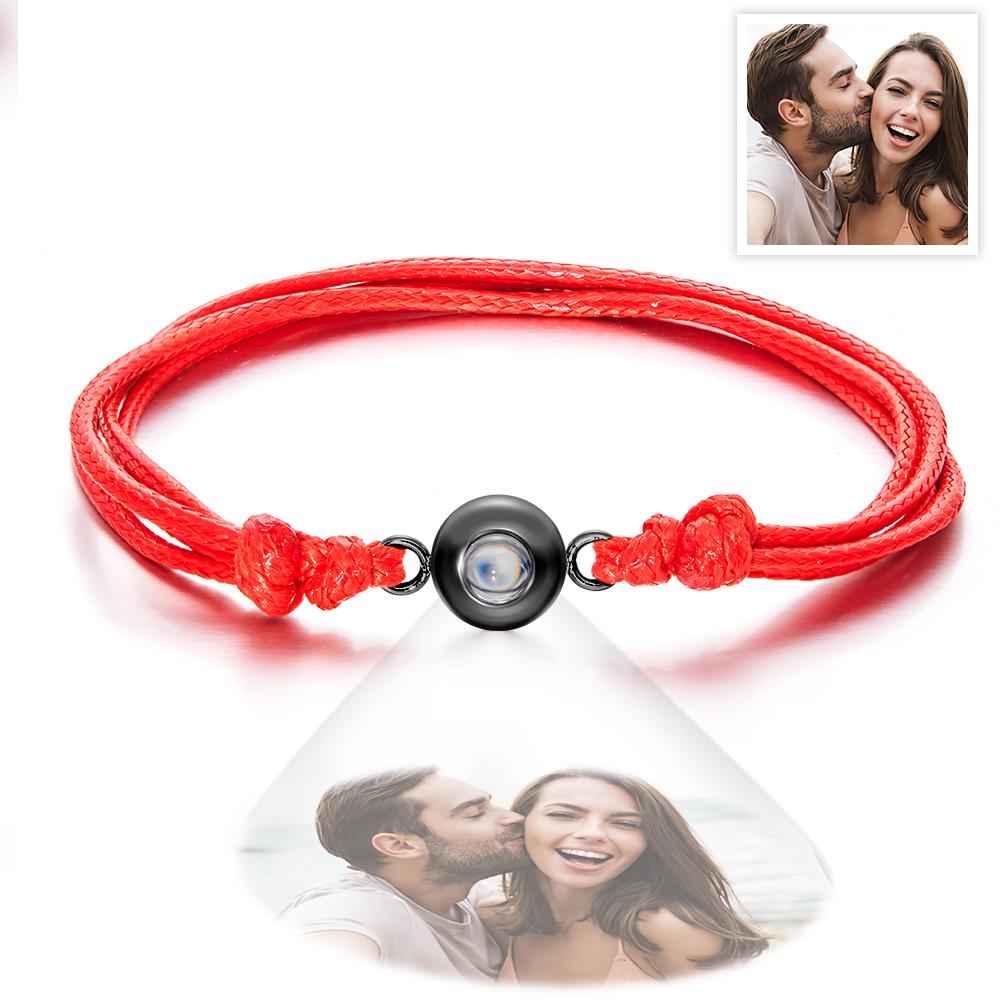 Weave Style Colorful Custom Projection Photo Charm - Personalized Projection Photo Bracelet