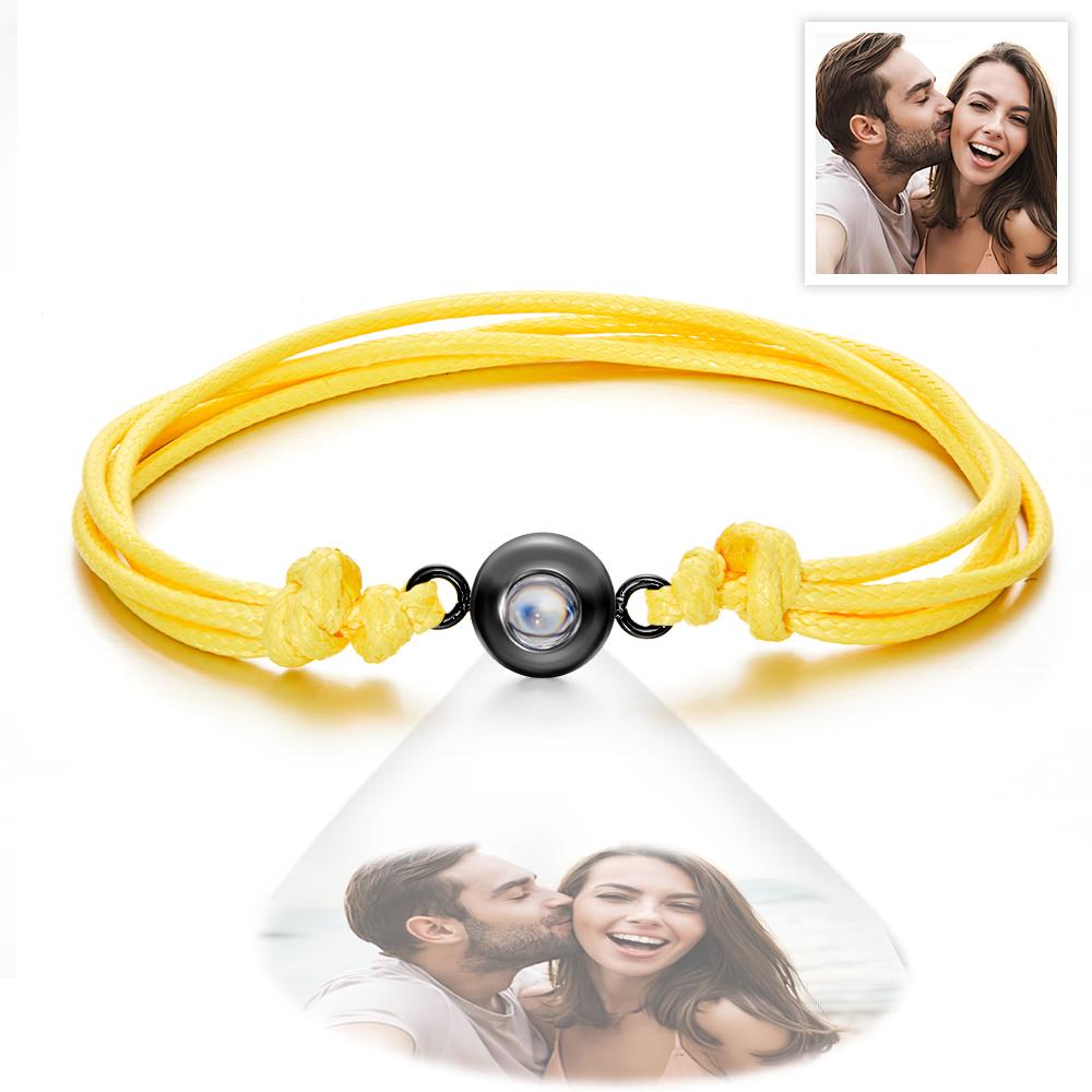Weave Style Colorful Custom Projection Photo Charm - Personalized Projection Photo Bracelet