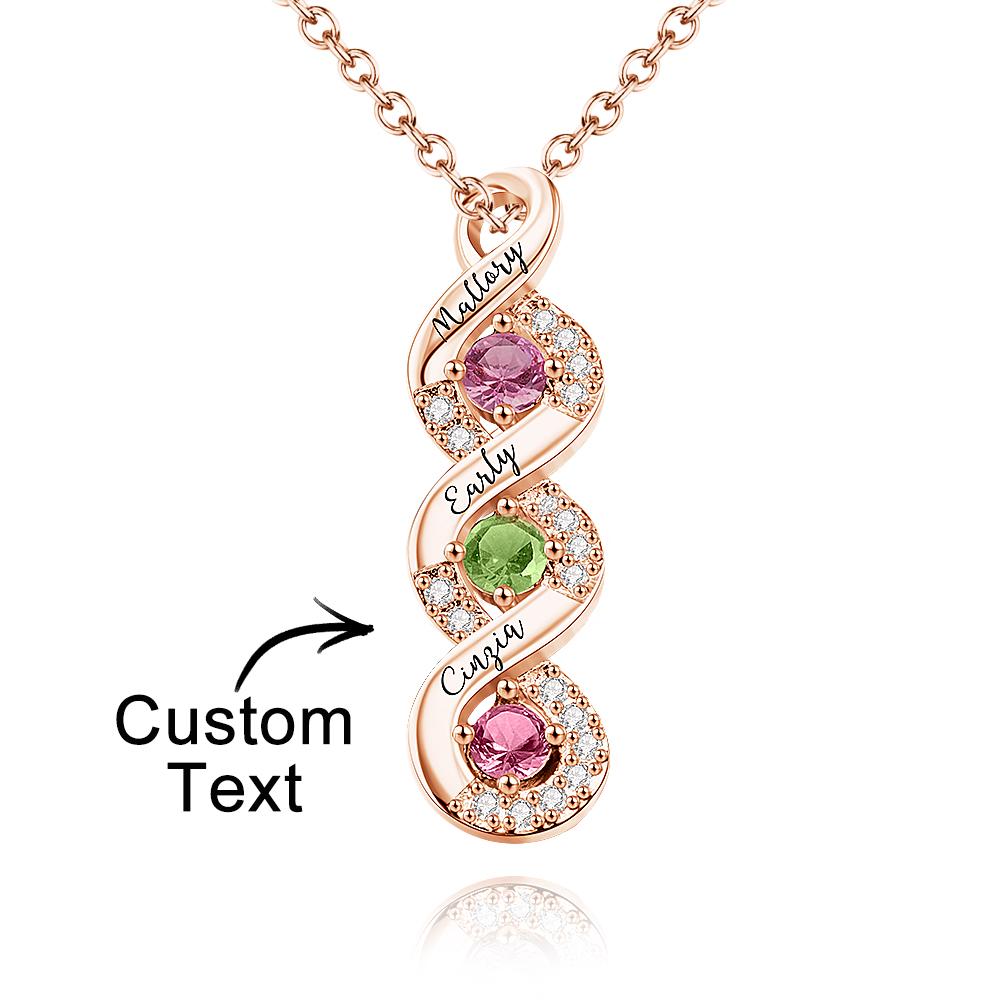 Personalized Engraved Birthstone Infinity Charm