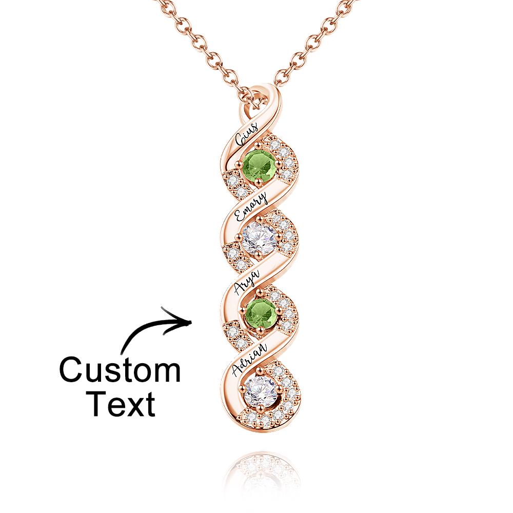 Personalized Engraved Birthstone Infinity Charm