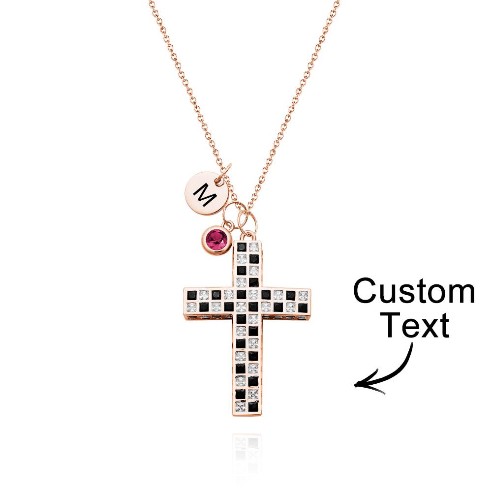Love Live - Personalized Checkered Flag Birthstone Letter Necklace