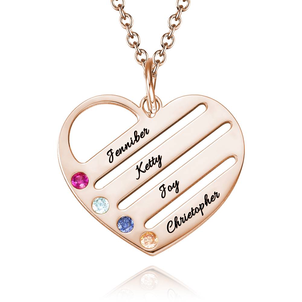 This Is Us - Personalized Family S925 Silver Birthstone Heart Name Necklace