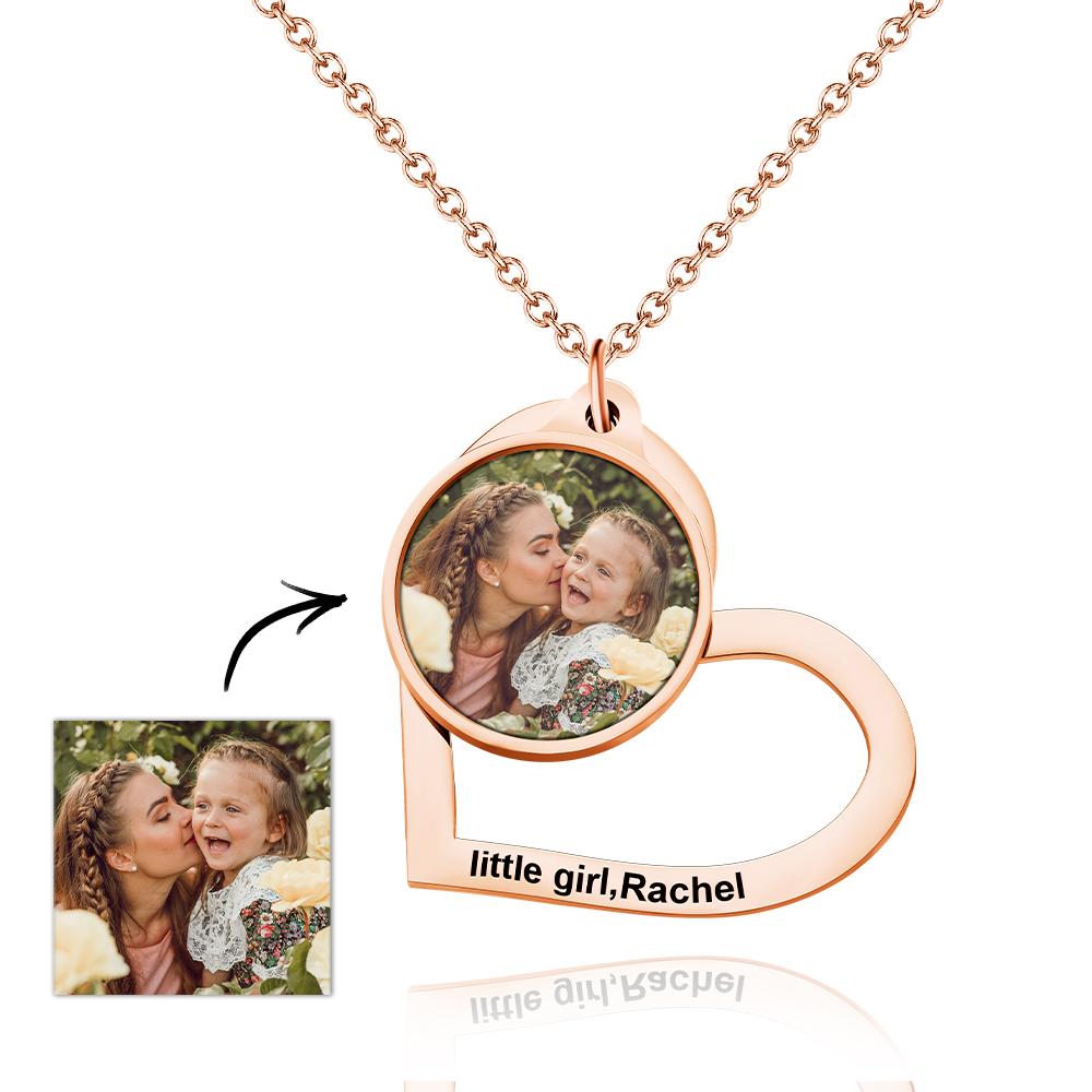 My Little Daughter - Personalized Mother Photo Engraved Necklace