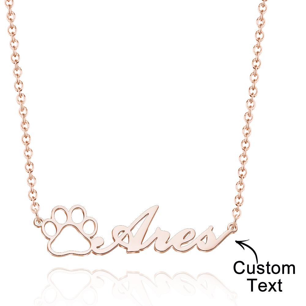Personalized Dog Pet Paw Print Name Charm