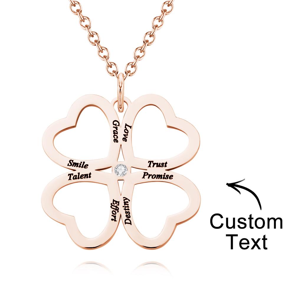 Personalized Four Leaves Clover Charm