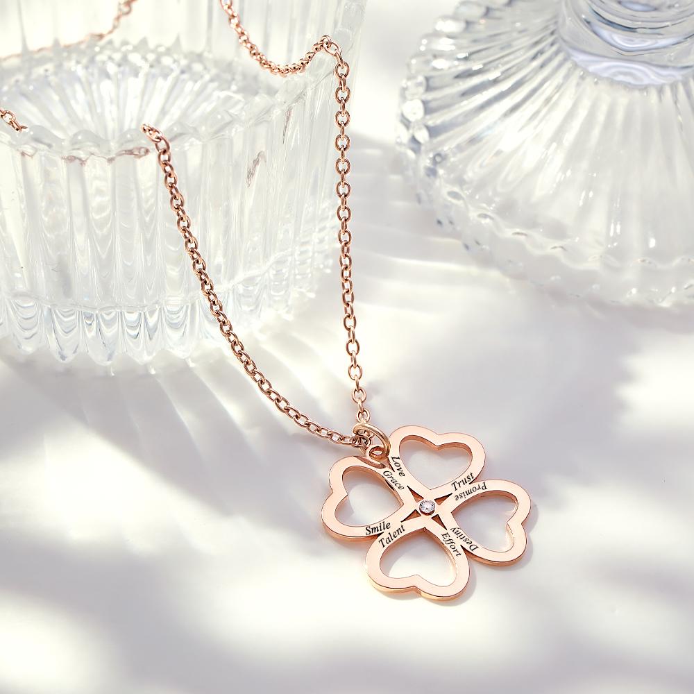 Personalized Four Leaves Clover Charm