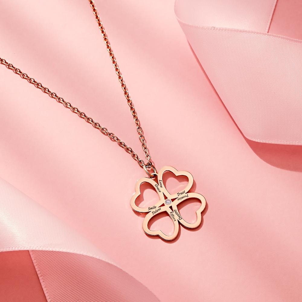 Personalized Four Leaves Clover Charm