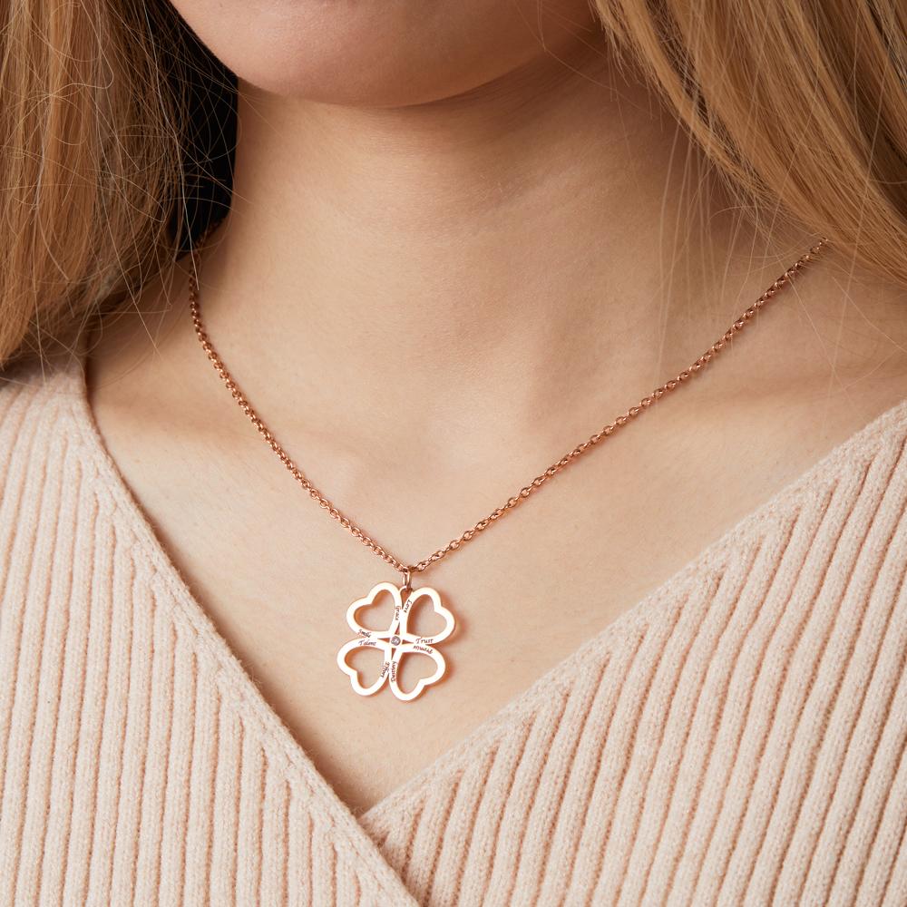 Personalized Four Leaves Clover Charm