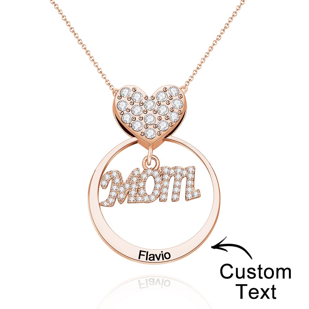 Simple Circularity Engraved Charm - Personalized Engraved Necklace