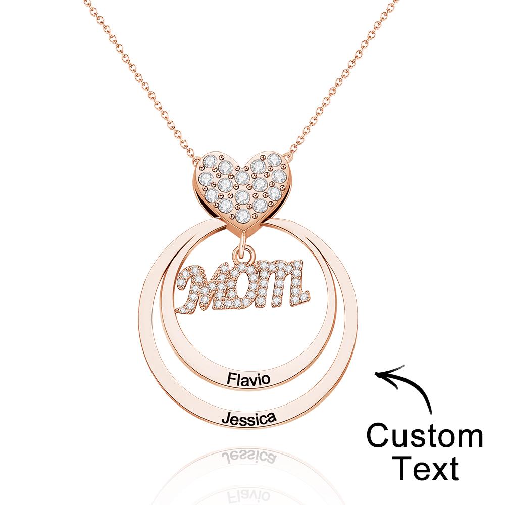 Simple Circularity Engraved Charm - Personalized Engraved Necklace