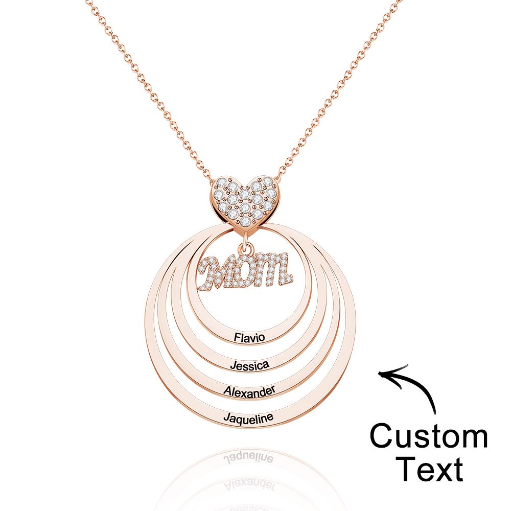 Simple Circularity Engraved Charm - Personalized Engraved Necklace
