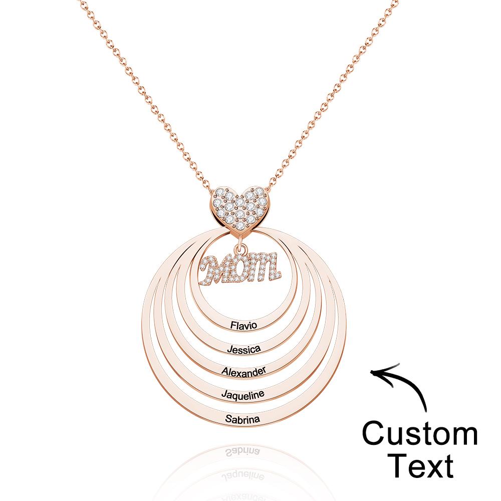 Simple Circularity Engraved Charm - Personalized Engraved Necklace