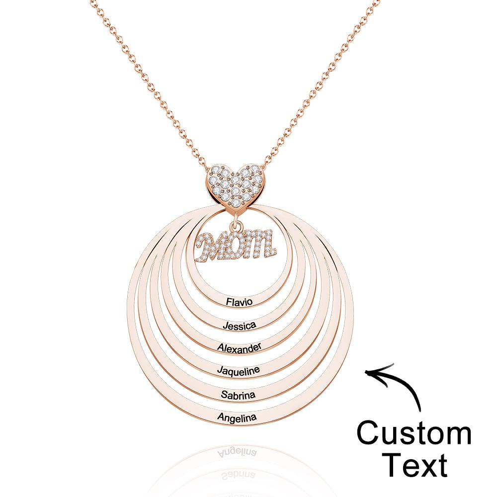 Simple Circularity Engraved Charm - Personalized Engraved Necklace