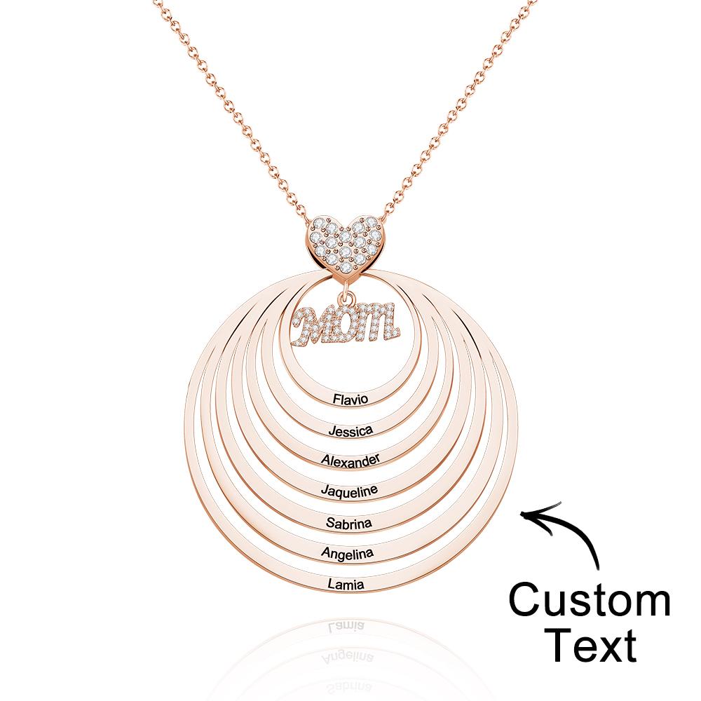 Simple Circularity Engraved Charm - Personalized Engraved Necklace