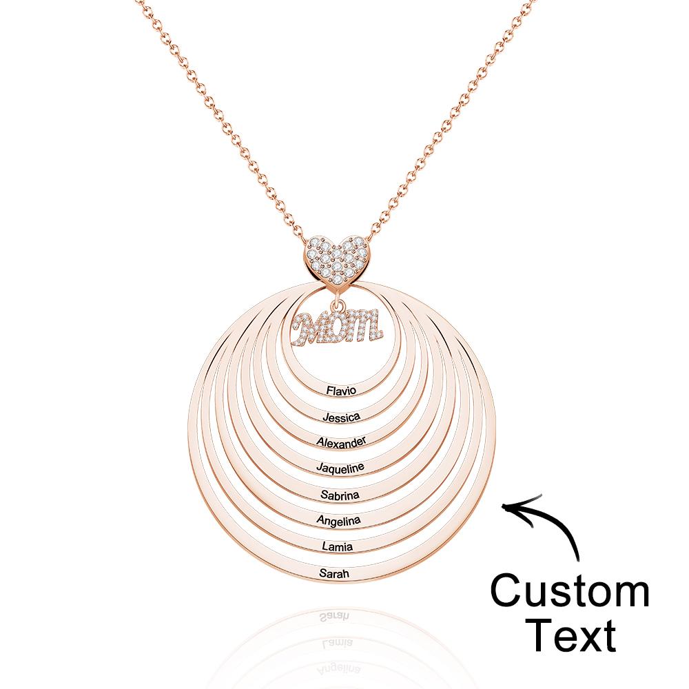 Simple Circularity Engraved Charm - Personalized Engraved Necklace