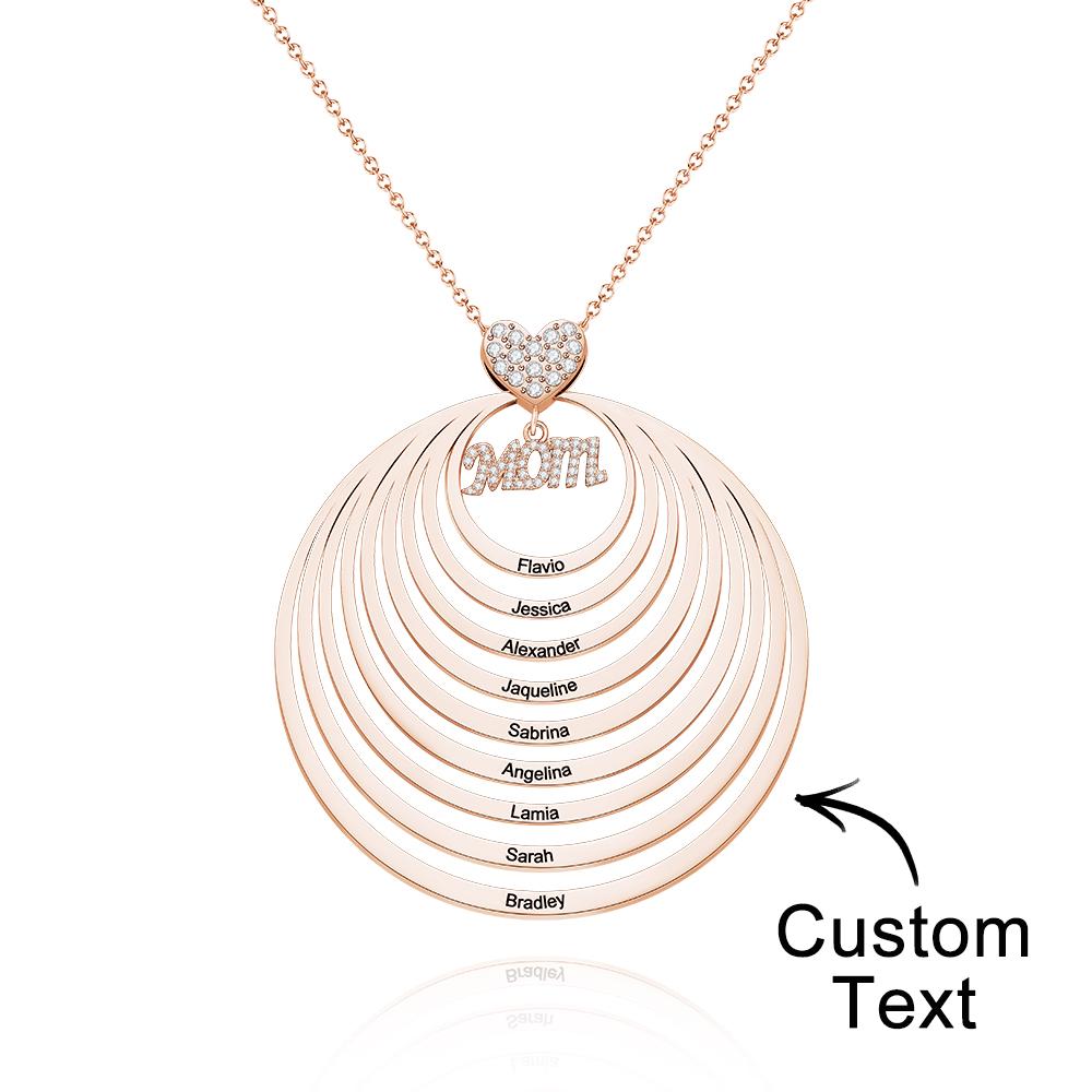 Simple Circularity Engraved Charm - Personalized Engraved Necklace