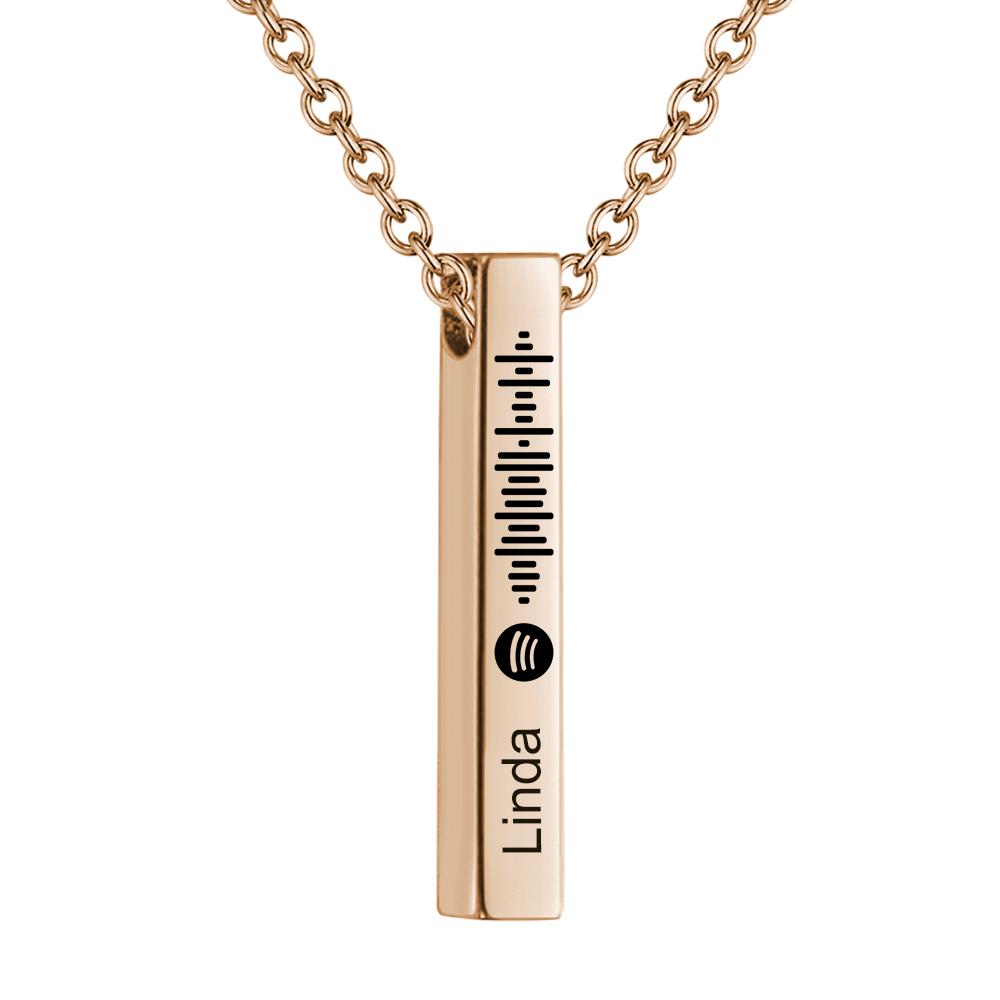 My Favorite Song - Personalized Flexible Square Shaped Bar Necklace