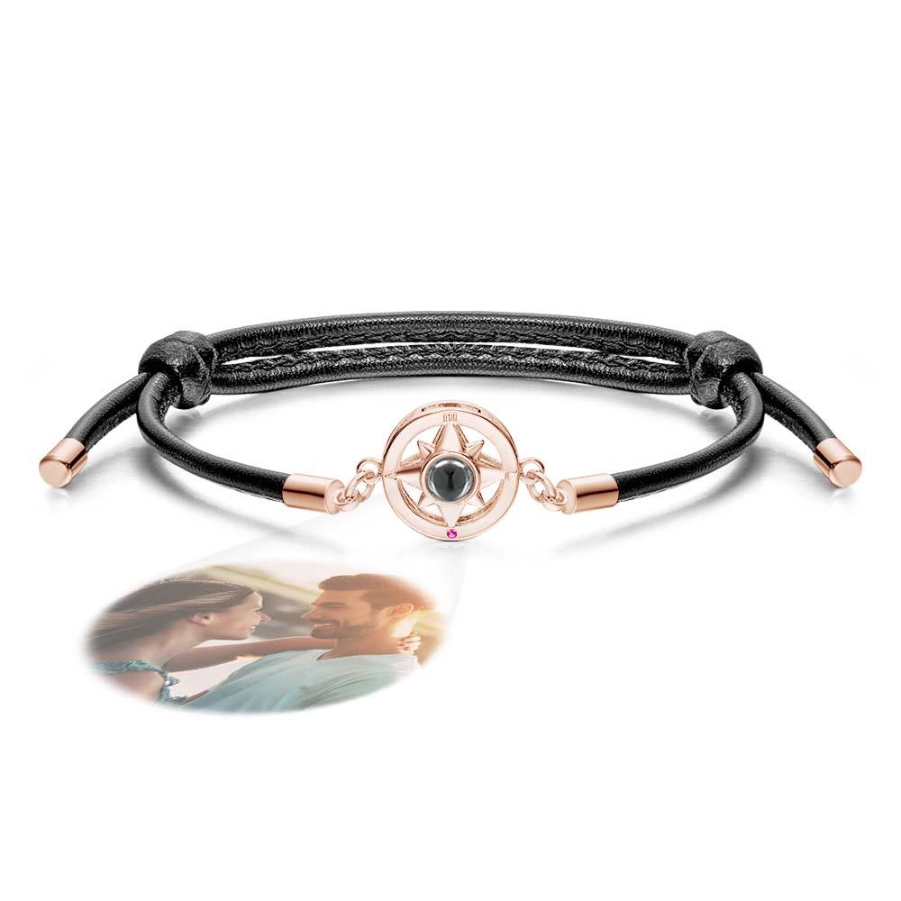 Personalized Compass Projection Charm