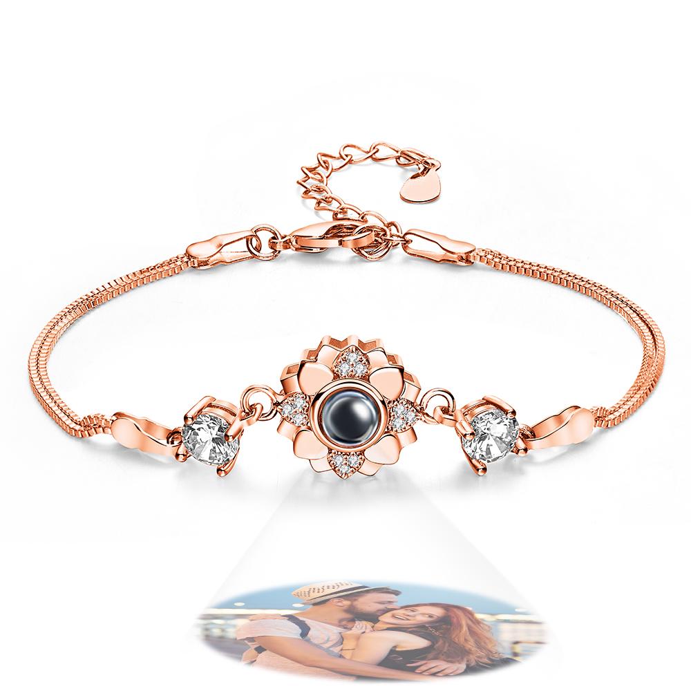 Personalized Flower Photo Projection Charm