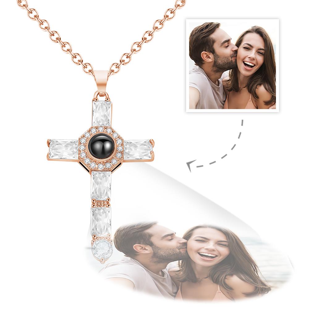 Personalized Cross Commemorative Photo Projection Charm
