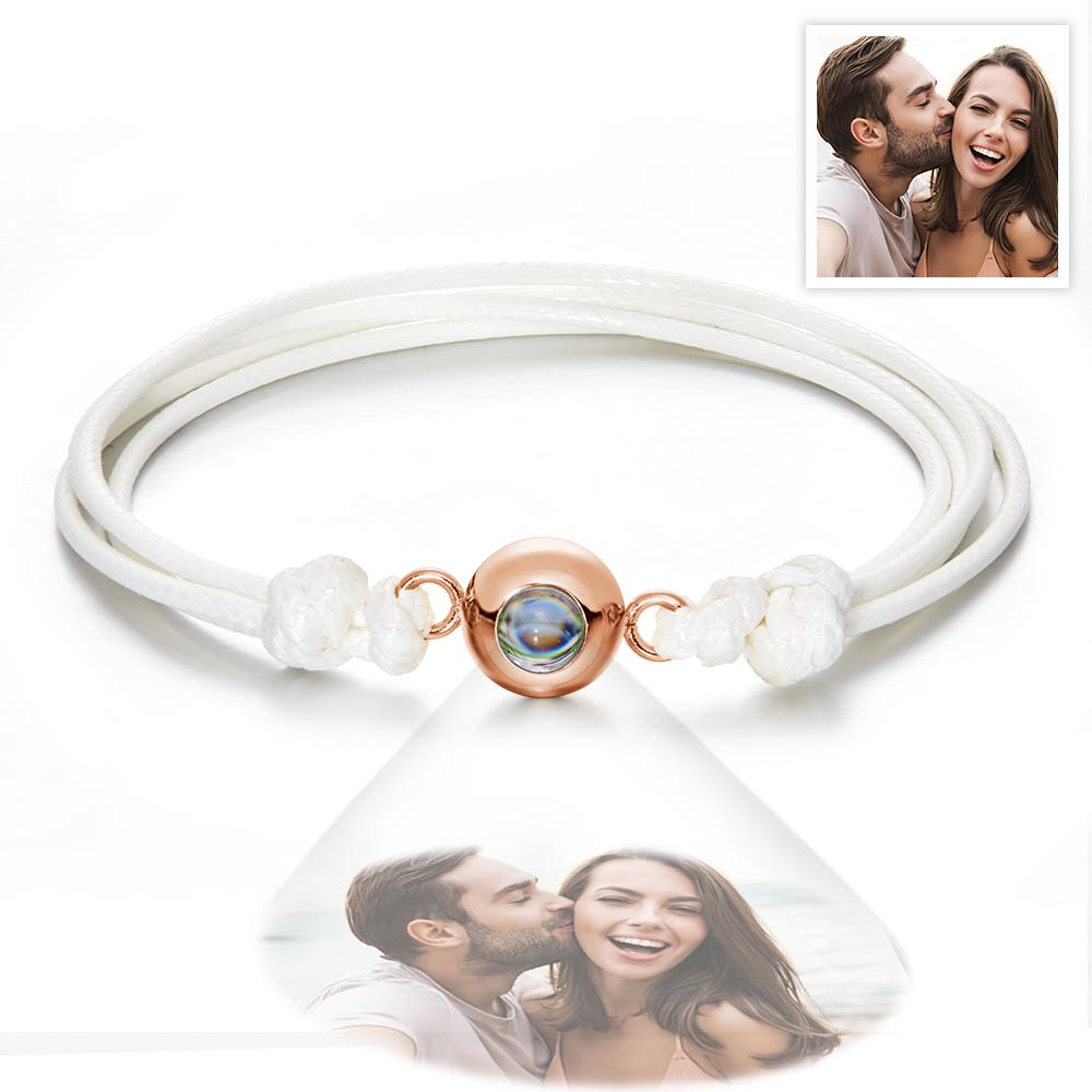Weave Style Colorful Custom Projection Photo Charm - Personalized Projection Photo Bracelet