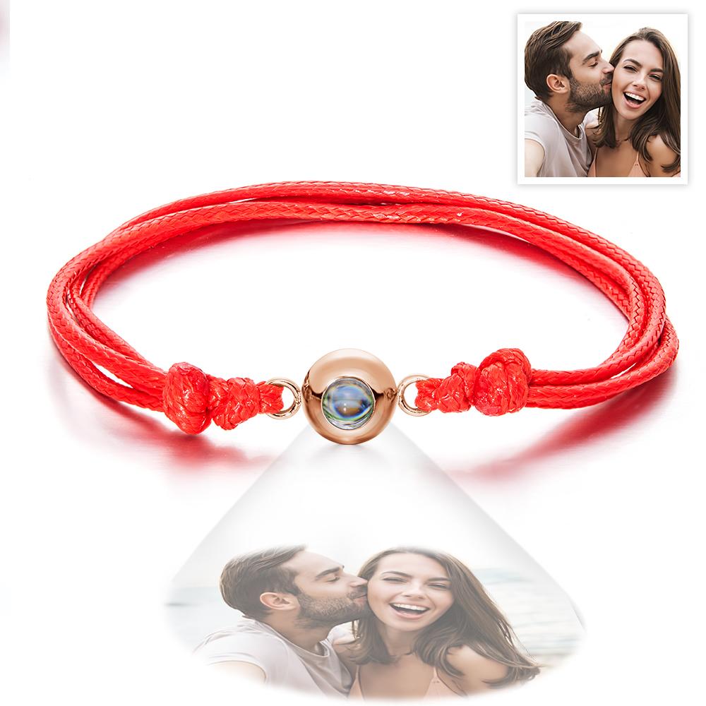 Weave Style Colorful Custom Projection Photo Charm - Personalized Projection Photo Bracelet