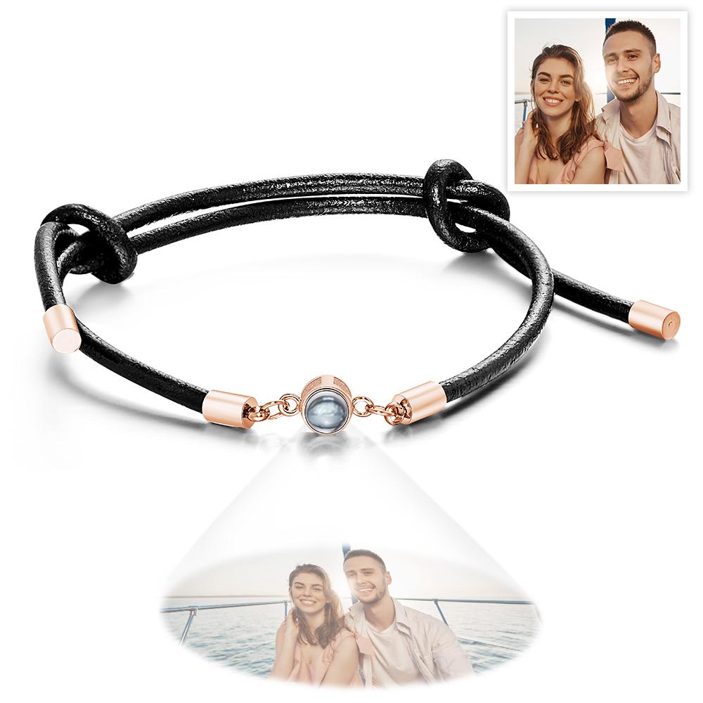 Personalized Adjustable Leather Photo Projection Charm