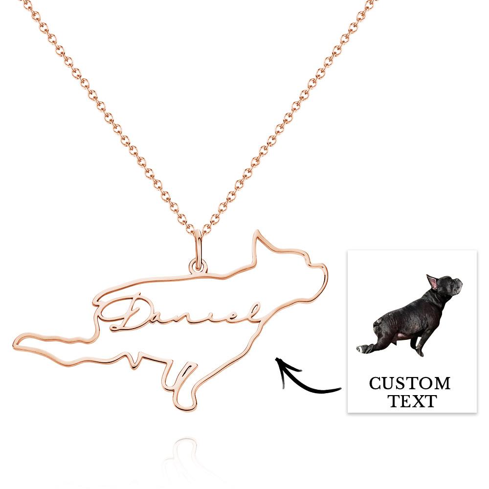 Personalized Dog Silhouette Outline Picture Charm