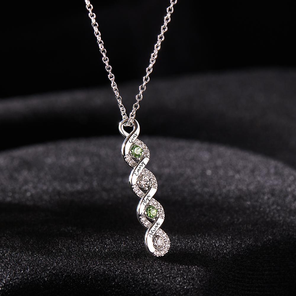 Personalized Engraved Birthstone Infinity Charm