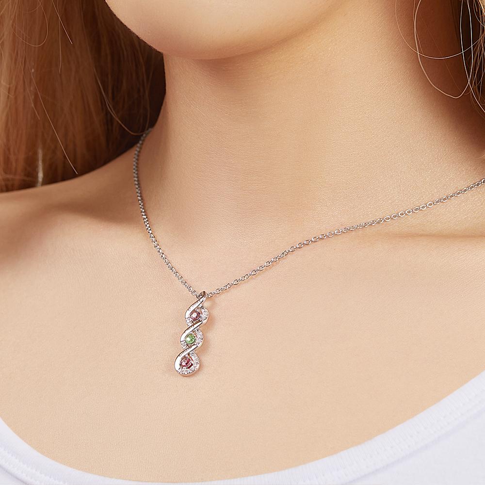 Personalized Engraved Birthstone Infinity Charm